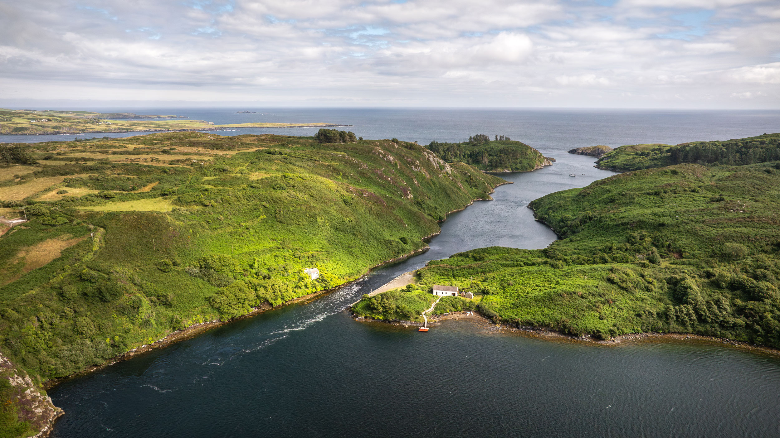 Fluvial landforms of streams, Water resources, Natural landscape, Cloud, Sky, Highland, Watercourse, Lake